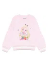 Monnalisa X Disney Cartoon Print Sweatshirt In Pink