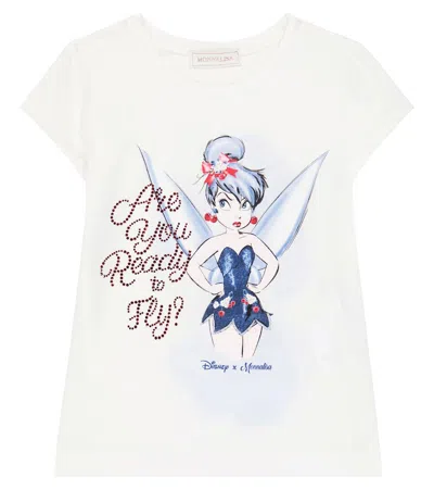 Monnalisa Kids'   Tinkerbell Cotton T-shirt In White