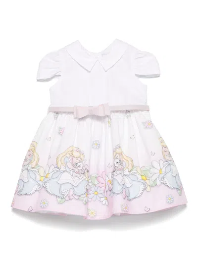 Monnalisa Babies' X Disney Cotton Dress In White