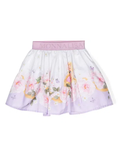 Monnalisa Kids' X Disney Cotton Skirt In Purple