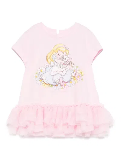 Monnalisa Babies' X Disney Cotton T-shirt In Pink