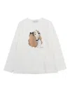 Monnalisa X Disney Rhinestone-embellished T-shirt In Panna