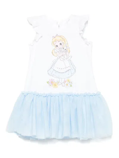 Monnalisa Babies' X Disney Graphic-print Dress In White