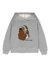 Monnalisa Lady And The Tramp Print Cotton Hoodie In Grey