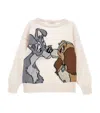 Monnalisa Girls Beige Wool Knit Disney Sweater In Beige