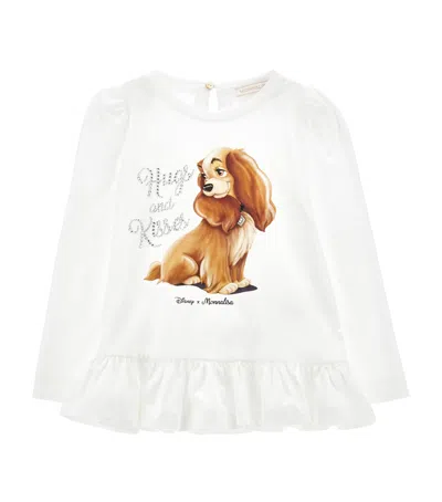 Monnalisa Kids' X Disney Lady And The Tramp T-shirt In White