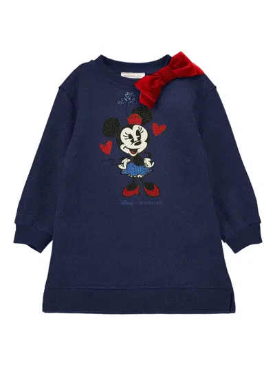 Monnalisa Kids' X Disney Minnie Mouse Dress In Blue