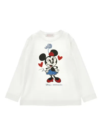 Monnalisa Kids' Minnie T-shirt In White