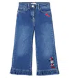 Monnalisa X Disney Minnie Mouse Straight Jeans In Blue