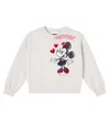 Monnalisa X Disney Minnie Mouse Embroidered Sweatshirt In Neutral