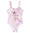 Monnalisa X Disney Bambi-print Swimsuit In Pink