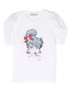 Monnalisa X Disney Rhinestone-embellished T-shirt In White