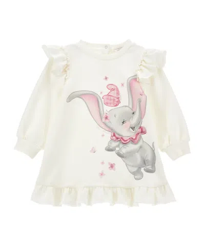 Monnalisa X Disney Ruffle-detail Dress In White