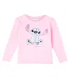Monnalisa X Disney Stitch Cotton-blend Jersey Top In Pink