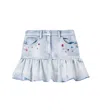 Monnalisa X Disney Stitch Denim Miniskirt In Blue