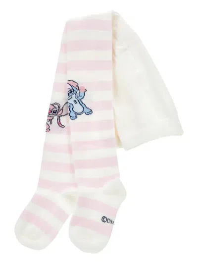 Monnalisa Kids' X Disney Stitch Tights In Pink