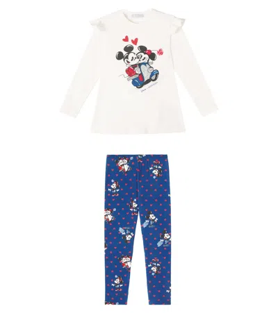 Monnalisa Kids' X Disney T-shirt And Leggings Set In Multi