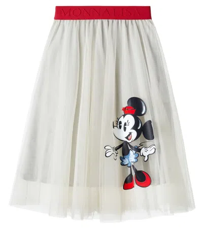 Monnalisa Kids' X Disney Tulle Skirt In Neutral