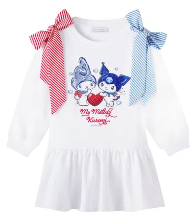 Monnalisa Kids' X Hello Kitty And Friends Jersey Dress In White