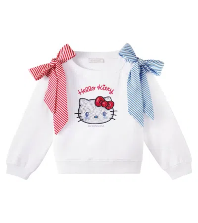 Monnalisa Kids' X Hello Kitty Bow-detail Sweatshirt In White