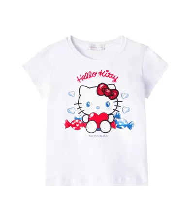 Monnalisa Kids' X Hello Kitty Cotton-blend Jersey T-shirt In White