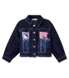 Monnalisa X Hello Kitty Patchwork Denim Jacket In Blue