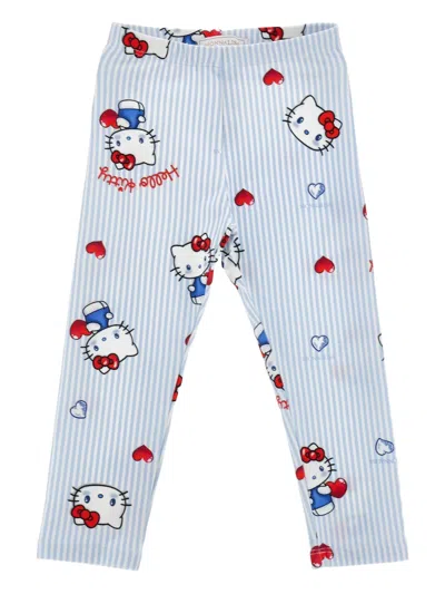 Monnalisa Kids' X Hello Kitty Striped-pattern Trousers In Multi