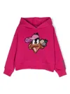 Monnalisa X Looney Tunes Long-sleeve Hoodie In Pink