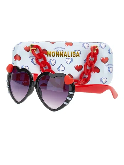 Monnalisa X Sanrio Hello Kitty 心形镜框太阳眼镜 In Black