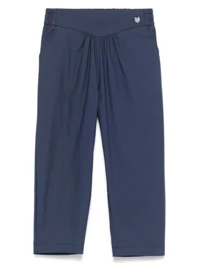 Monnalisa Kids' Yoke-waist Trousers In Blue