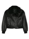 Monnalisa Zip-up Bomber Jacket In Black