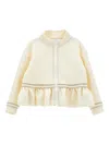 Monnalisa Zip-up Bomber Jacket In Gold