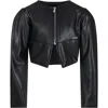 Monnalisa Zip-up Faux-leather Jacket In Black