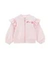Monnalisa Zip-up Sweatshirt With Dumbo In Rosa Fairy Tale