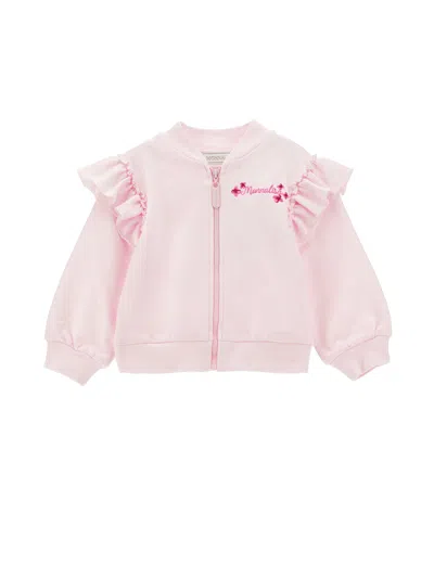 Monnalisa Kids'   Zip-up Sweatshirt With Dumbo In Rosa Fairy Tale