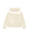 Monnalisa Zip-up Sweatshirt With Feathers In Cream