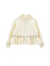 Monnalisa Zip-up Bomber Jacket In Neutral