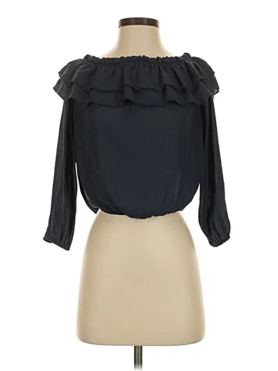 Pre-owned Mono B 3/4 Sleeve Blouse In Black
