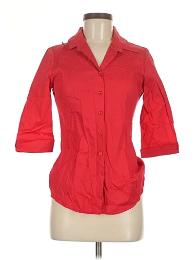 Pre-owned Mono B 3/4 Sleeve Button Down Shirt In Red
