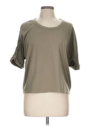 Pre-owned Mono B 3/4 Sleeve Top Gray Boatneck Tops