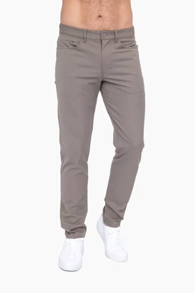 Mono B 5 Pocket Golf Pants In Olive In Gray