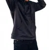 Mono B Active Comfort Pullover Hoodie In Black In Blue