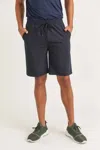 Mono B Active Drawstring Shorts With Zippered Pouch In Navy In Blue