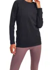 Mono B Active Raglan Pullover In Black In Black