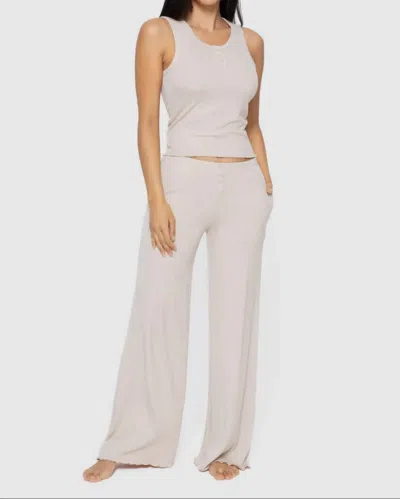 Mono B Bamboo Pj Set In Bone In Nude