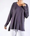 Mono B Basic With Pocket Solid Tee In Charcoal In Gray