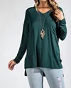 Mono B Basic With Pocket Solid Tee In Hunter Green In Green