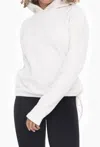 Mono B Brushed Burnout Fleece Hoodie In White In White