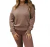Mono B Burnout Crewneck Sweatshirt In Rose Taupe In Brown
