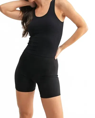 Mono B Classic Seamless Ribbed Tank In Black
